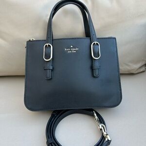 Kate Spade Navy Satchel with Gold Accents